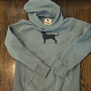 The Black Dog Blue Hoodie with Black Silhouette